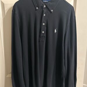 Ralph Lauren Men's Navy Long Sleeve Polo Shirt